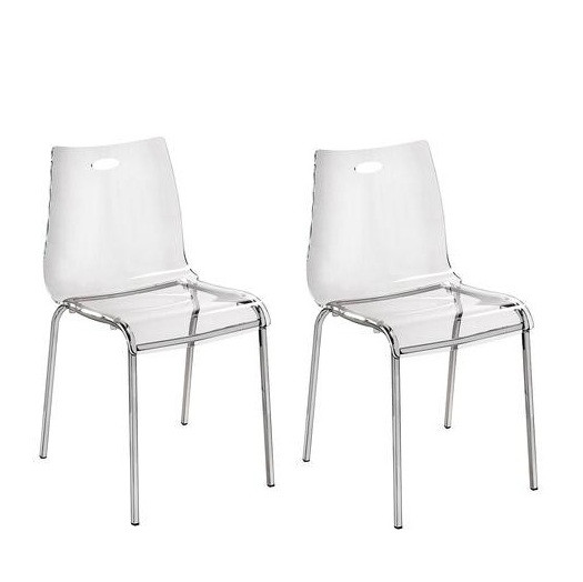 Set de 2 scaune transparente Essentia, 48 x 54 x 48 cm chilipirul-zilei.ro