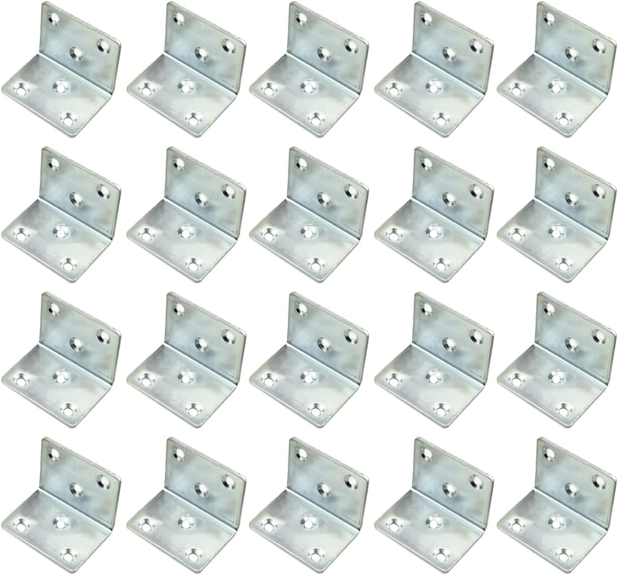 Set de 20 suporturi pentru rafturi WEIDU, metal, argintiu, 50 x 38 x 2 mm