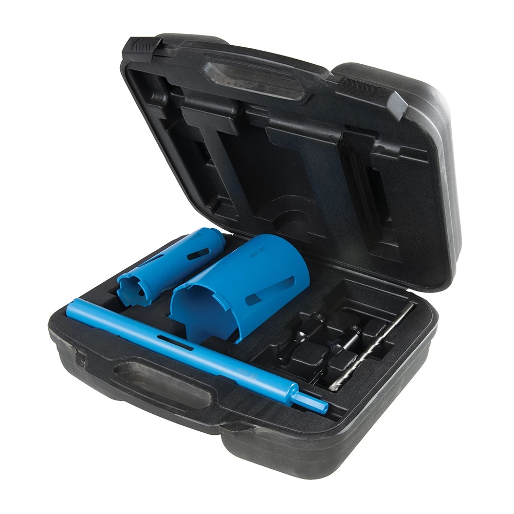 Set de 3 carote diamantate Silverline, cu accesorii
