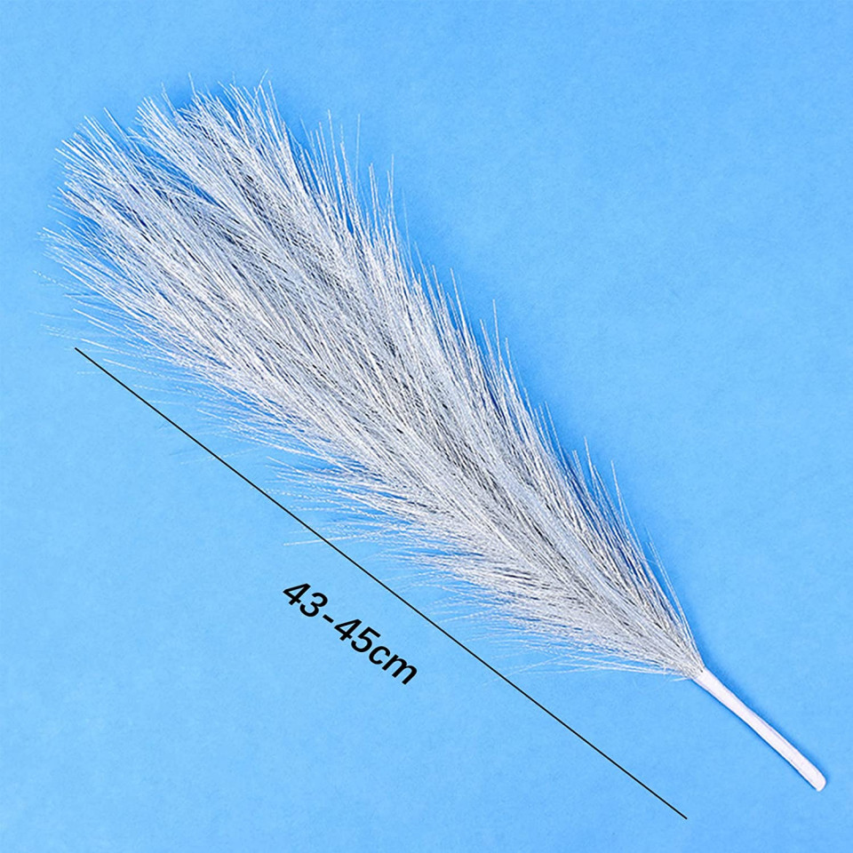 Set de 3 flori de pampas DJKKENTY, argintiu, pampas uscat, 45 cm