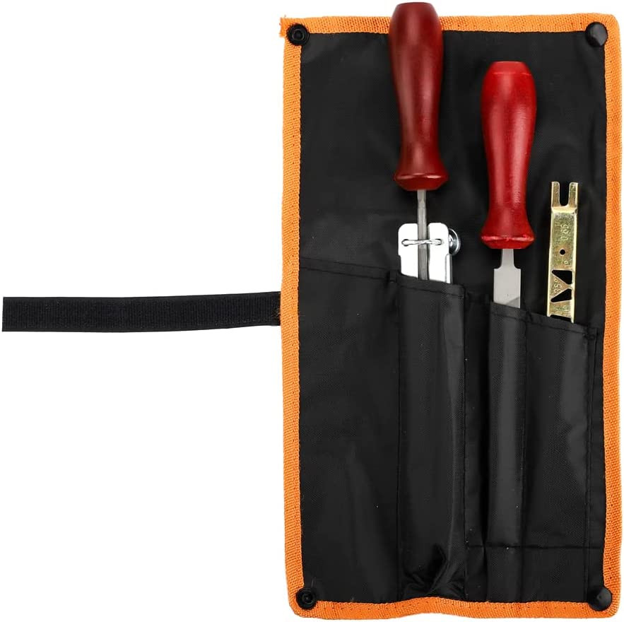 Poze Set de 3 instrumente pentru ascutire lant de drujba SAVIOR, otel/lemn, rosu/argintiu
