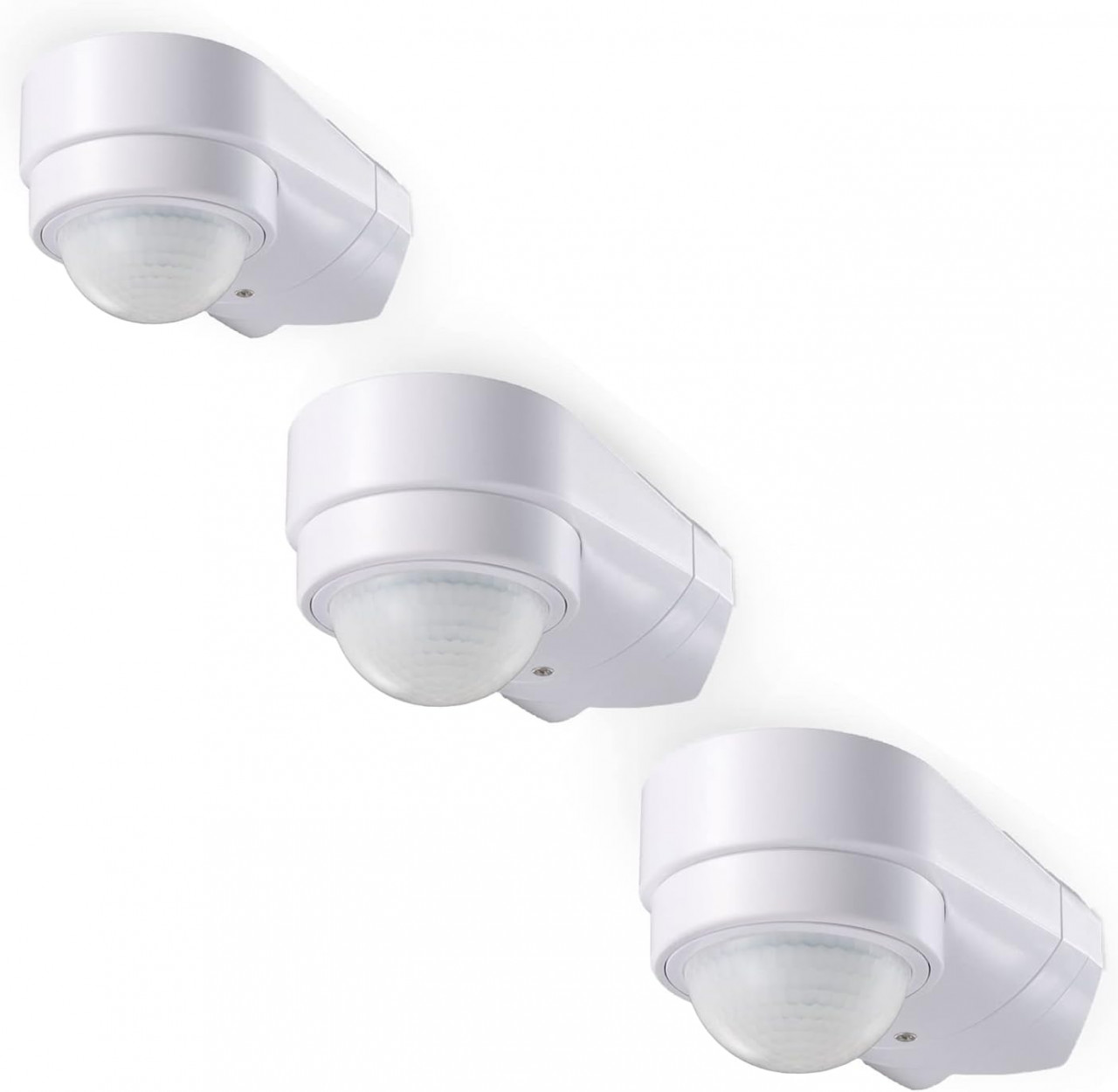 Set de 3 senzori de miscare cu infrarosu V-TAC, IP65, plastic, alb, 125,2 x 72,7 x 71,4 cm