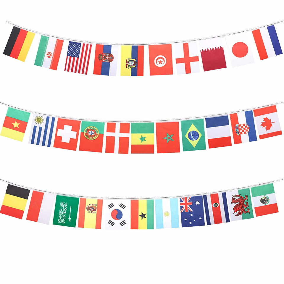 Set de 32 steaguri Defini, poliester, multicolor, 14 x 21 cm Accesorii