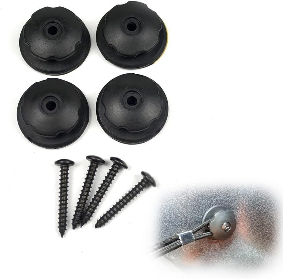 Set de 4 butoane de fixare pentru prelata/bagaje TUKNN, plastic, negru
