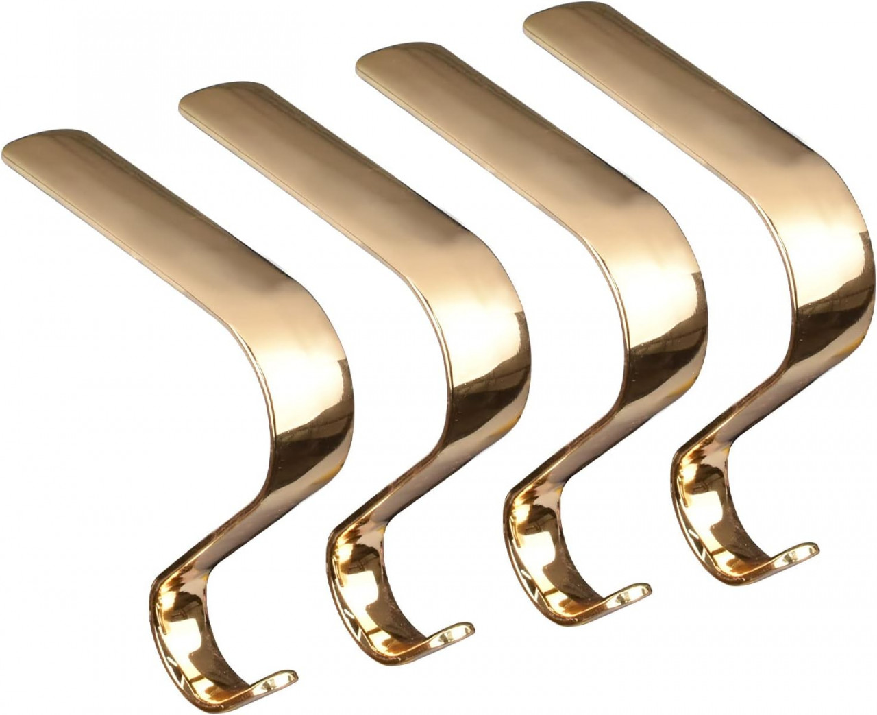 Set de 4 carlige pentru decoratiuni Aoklant, metal, auriu, 10 x 9,5 cm