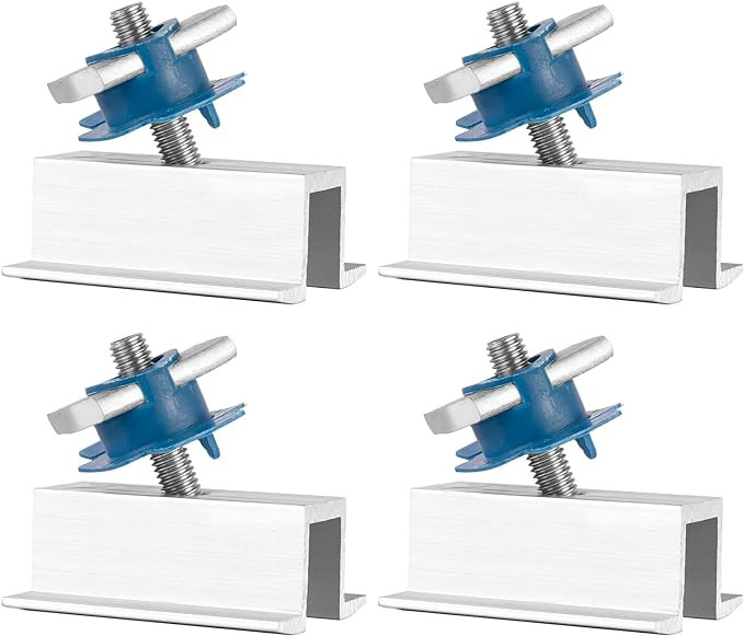 Set de 4 cleme pentru panou solar Taekooki, ARGINTIU, argintiu, 11 x 9,5 x 1,5 cm
