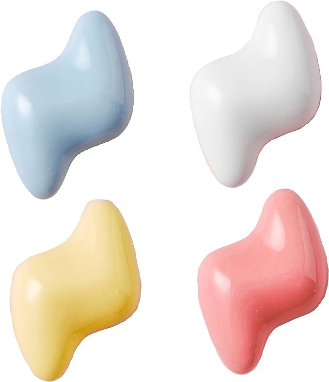 Set de 4 manere pentru mobilier ED-Lumos, ceramica/metal, multicolor, 47x31mm