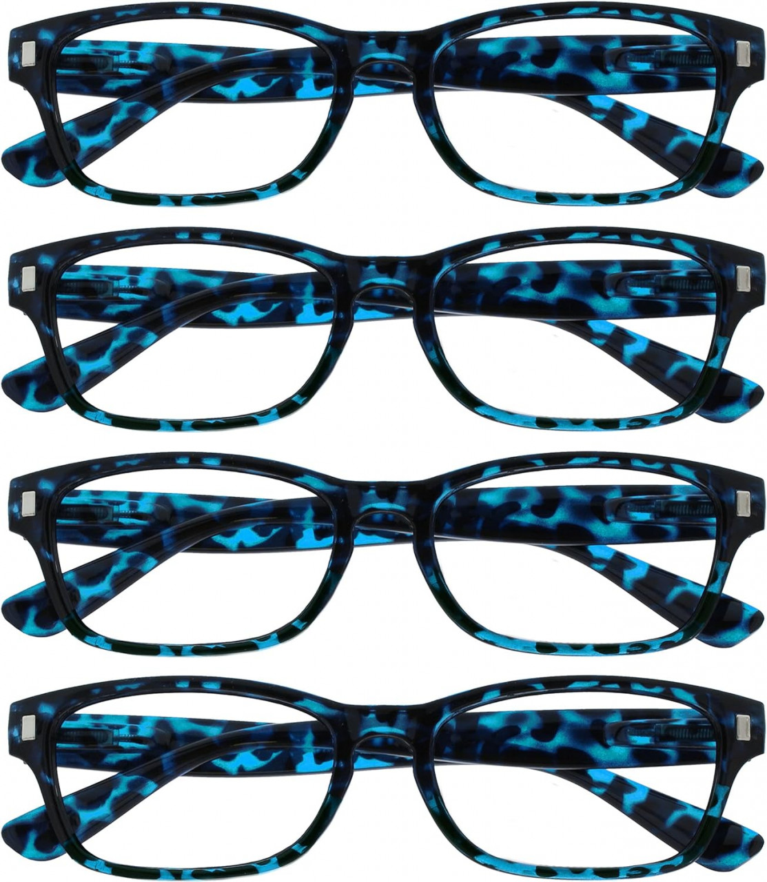 Set de 4 perechi de ochelari pentru citit Opulize, albastru, +3.00