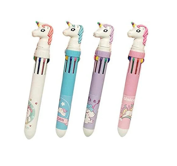 Set de 4 pixuri cu 10 culori pentru copii Xlkj, plastic, multicolor