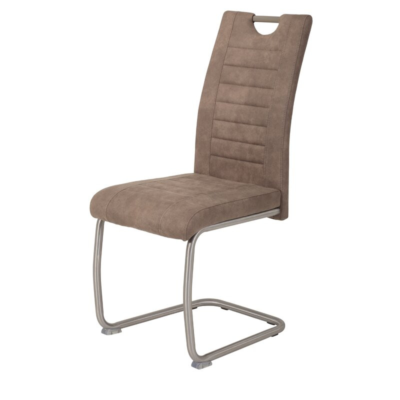 Set de 4 scaune tapitate Fenton, maro/argintiu, 98 x 43 x 59 cm image5