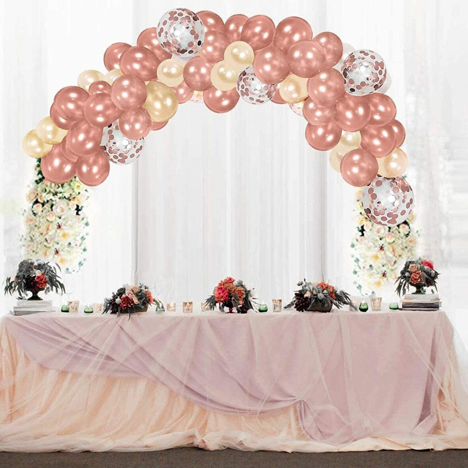 Set de 50 de baloane pentru petrecere ZERHOK, latex, rose, 30 cm