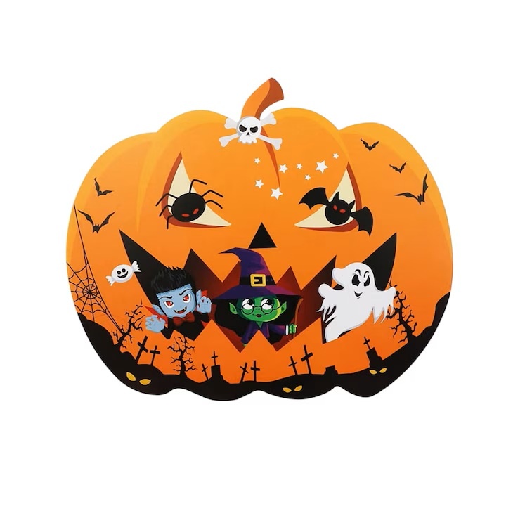 Set de 6 naproane pentru Halloween Pwsap, PVC, portocaliu, 29,6 x 35,5 cm