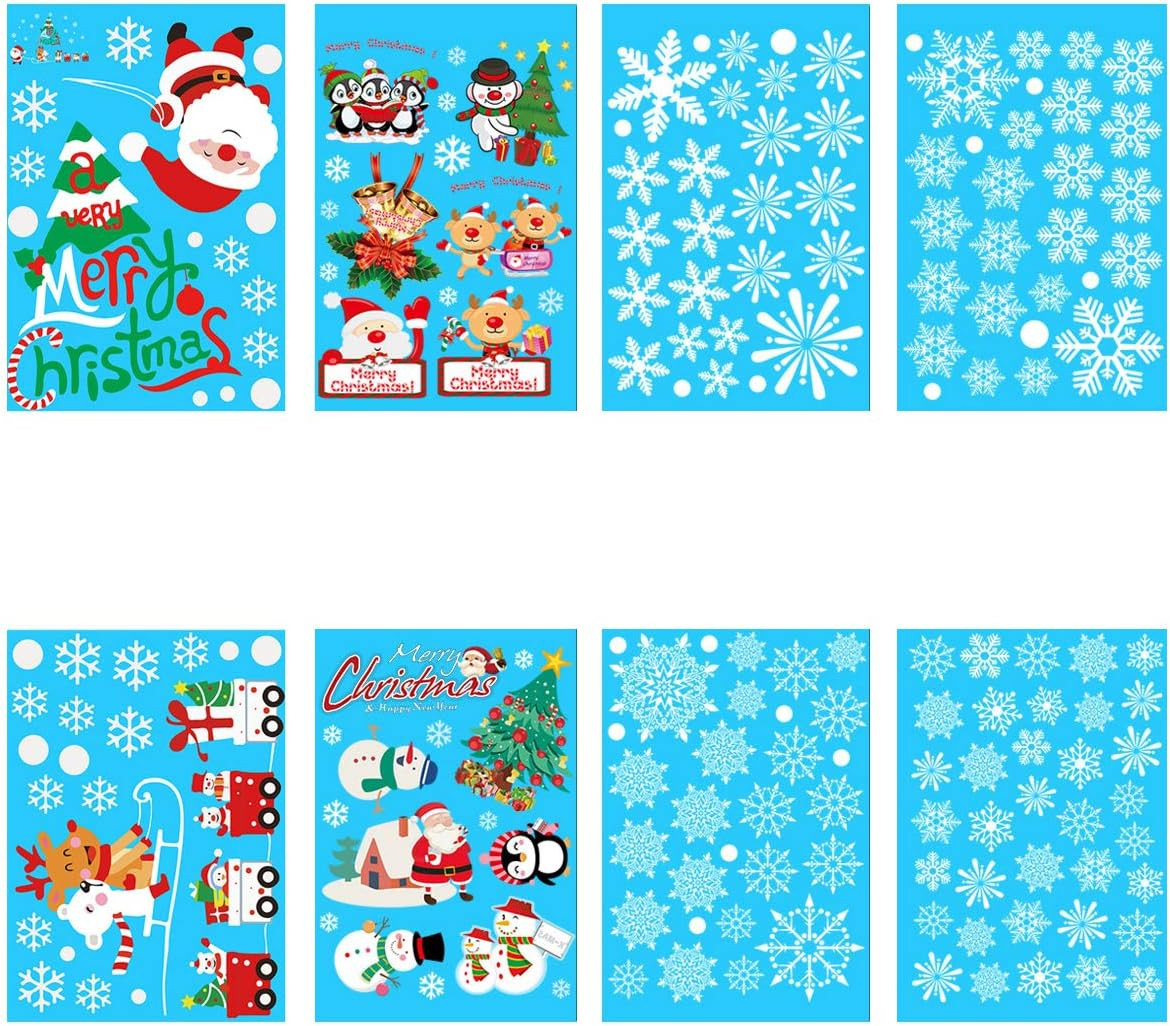 Set de 8 coli cu autocolante de Craciun YAAVAAW, PVC, multicolor, 25 x 35 cm