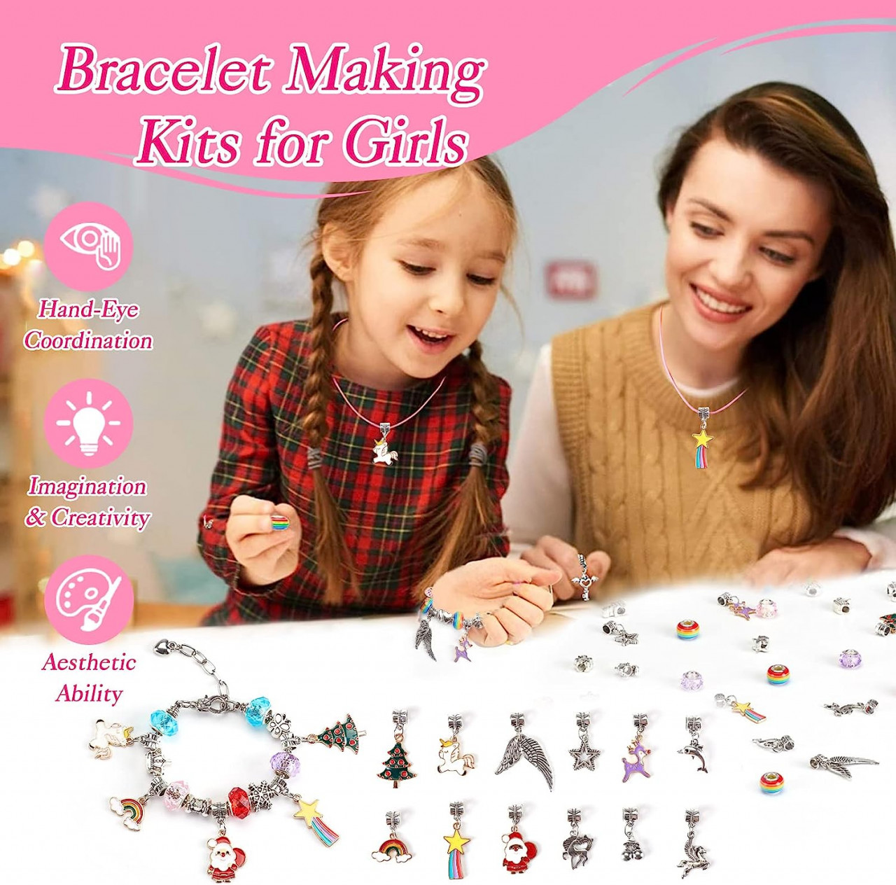 Poze Set de creatie bijuterii pentru copii TsuperU, metal, multicolor, 40 piese
