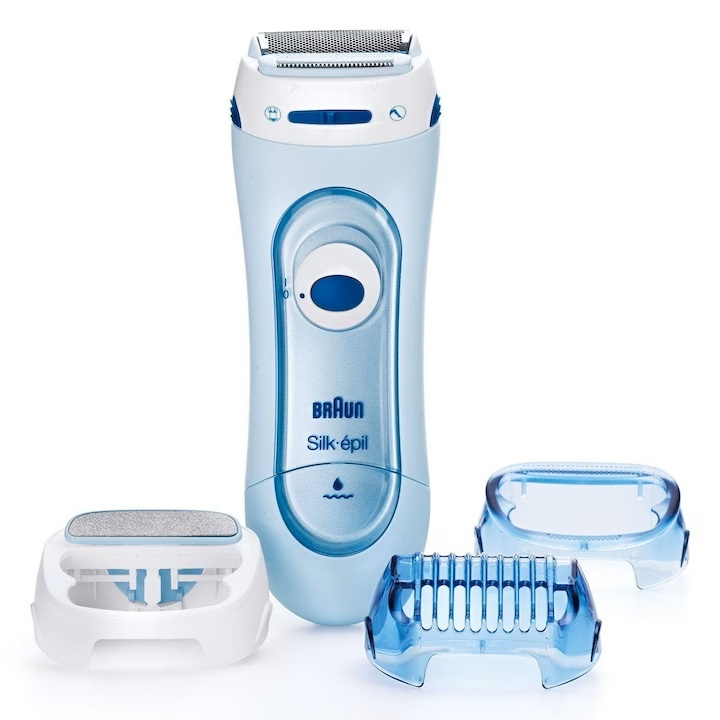 Set Epilator cu Accesorii, Braun, Alb/Albastru, resigilat