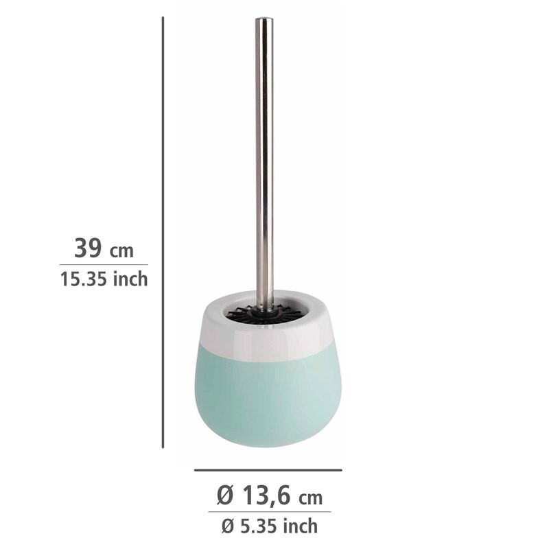 Poze Set perie de toaleta cu suport Malta, ceramica, verde menta, 38,5 x 14 x 14 cm