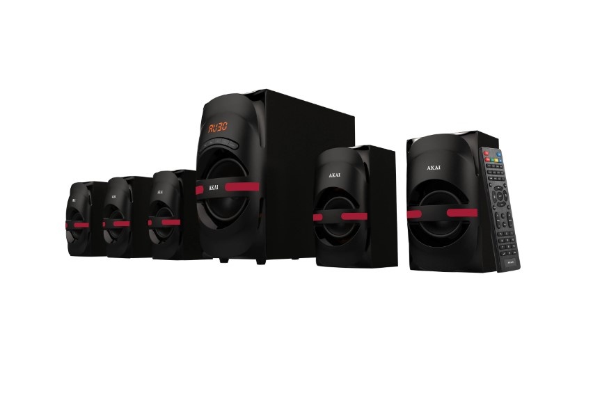 Sistem audio 5.1 Akai HT014A-5086F, USB/SD, MP3, Bluetooth 105W RMS