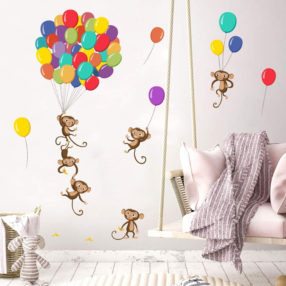 Stickere Decalmile, vinil, model animat, multicolor, 2 coli, 30 x 90 cm