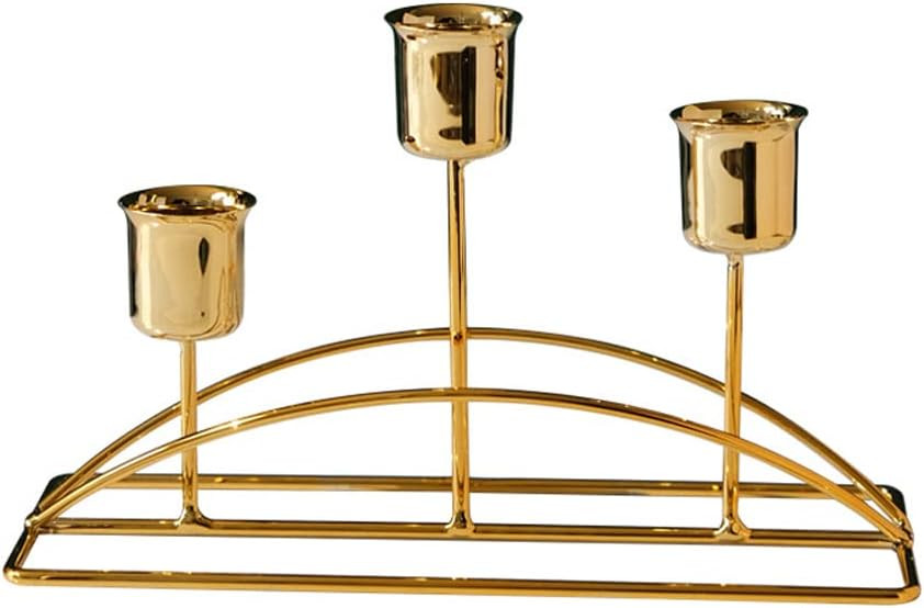 Suport pentru lumanari Hosoncovy metal, auriu, 19,5 x 7,5 x 12 cm