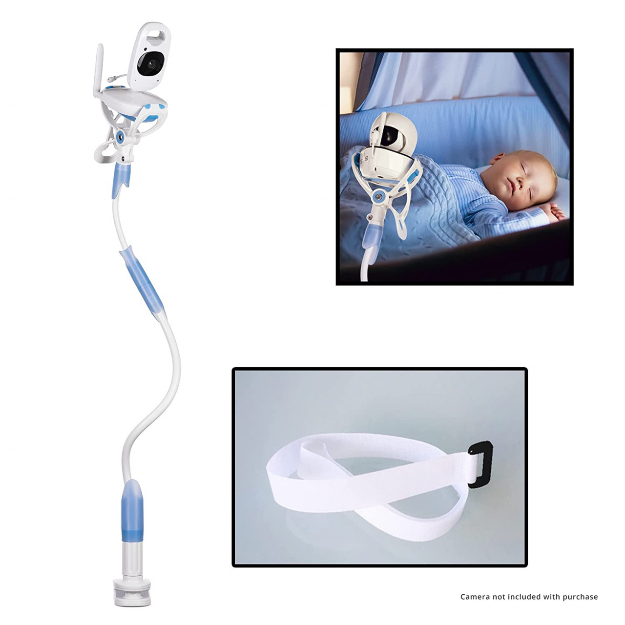 Poze Suport universal pentru camera video FlexxiCam, otel/PVC, alb/albastru, 85 cm