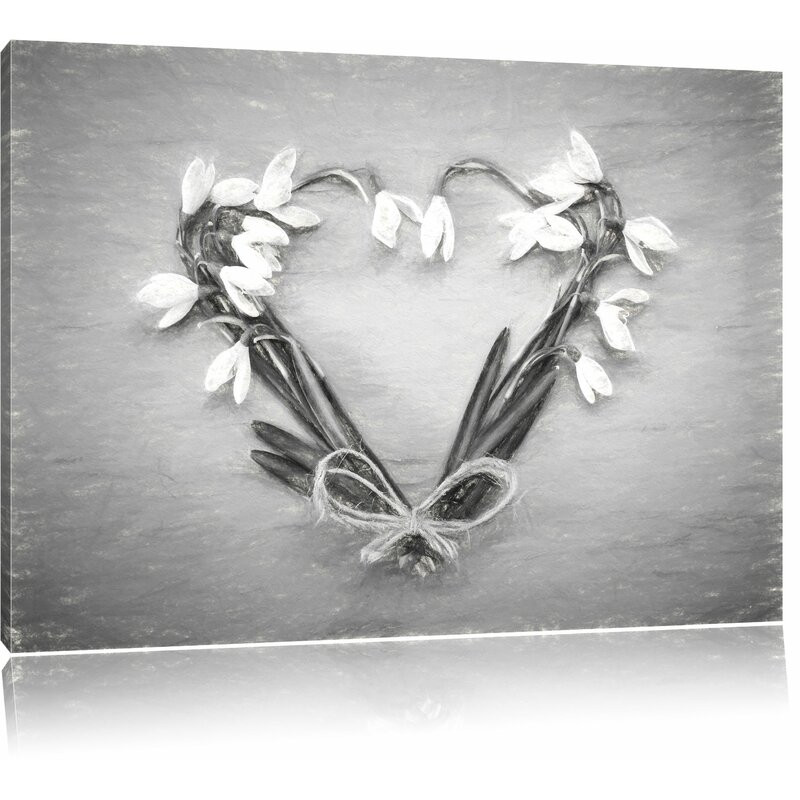 Tablou canvas Flower Heart , 40 x 60 cm chilipirul-zilei imagine noua