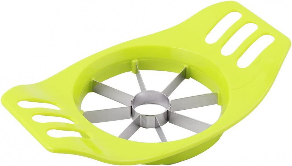 Taietor pentru fructe Sourcing Map, plastic/metal, argintiu/verde deschis, 18 x 10,5 x 2 cm