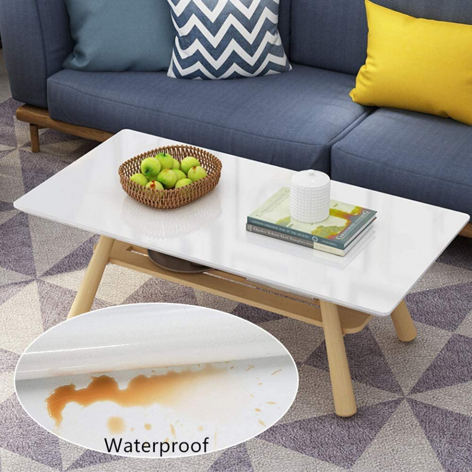 Poze Tapet autoadeziv Decoroom, PVC, alb, 40 x 300 cm