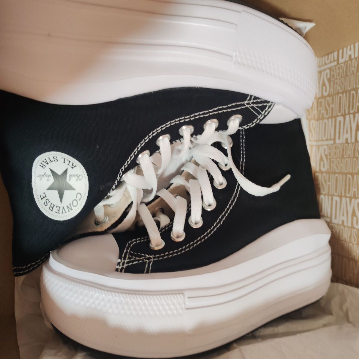 Tenisi Converse Chuck Taylor All Star Move Hi, Negru, 6, Resigilat, Grad A