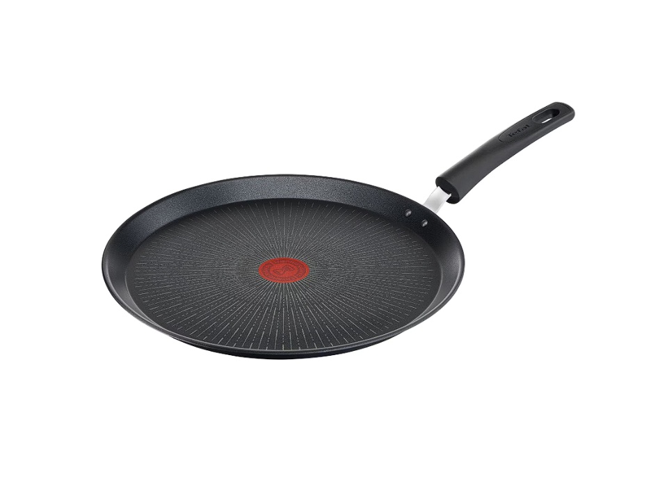 Tigaie de clatite Tefal Unlimited, 25 cm, invelis antiaderent din titan, inductie, indicator Thermo-Signal, baza Thermo-Fusion, negru, Resigilat,