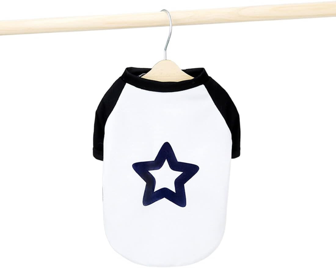 Tricou casual pentru caini Yiwong, bumbac/poliester, alb/negru, marimea M