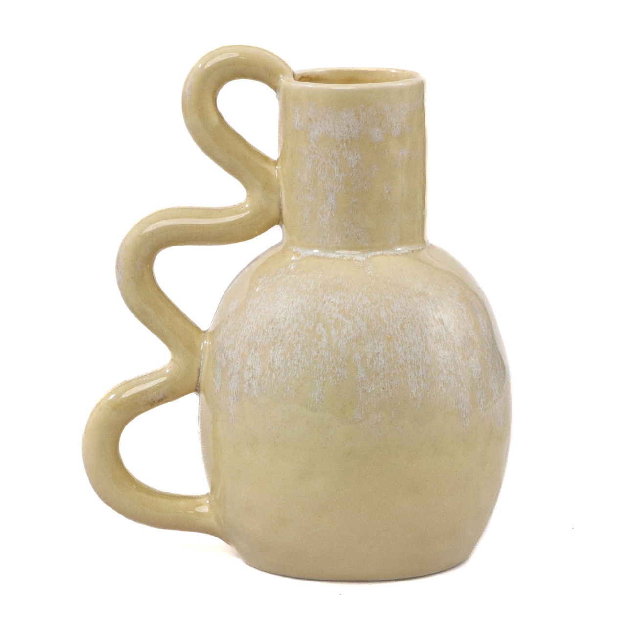 Vaza Pot, Ceramica, Crem, 22cm