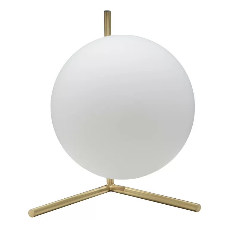 Veioza Broseley, metal/sticla, auriu/alb, 29 x 25 x 25 cm