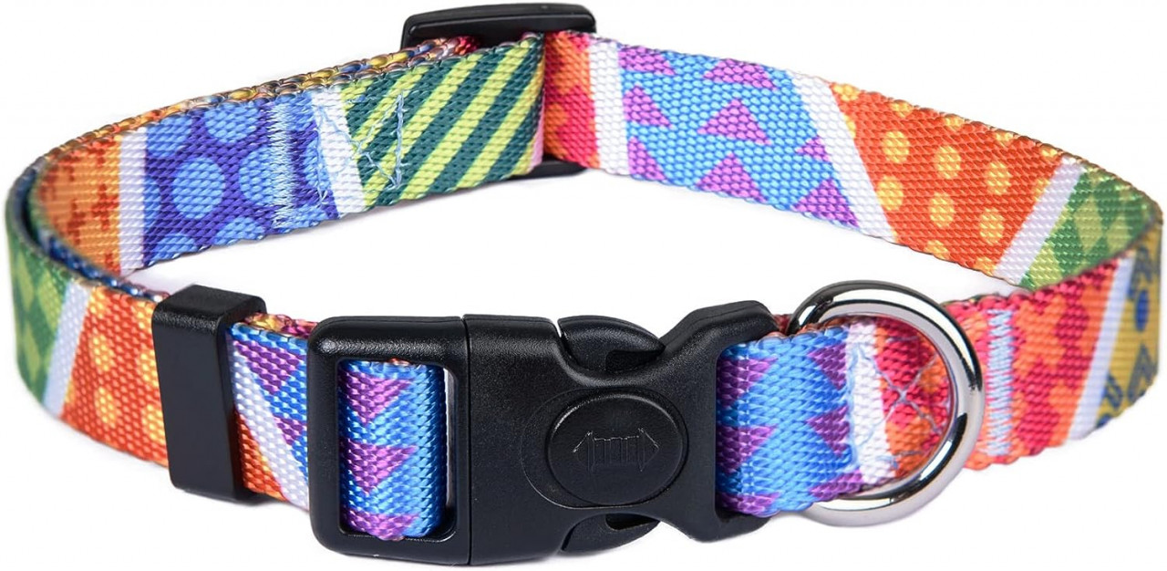 Zgarda reglabila pentru caini ASTORPET, poliester/metal/plastic, multicolor, marimea L