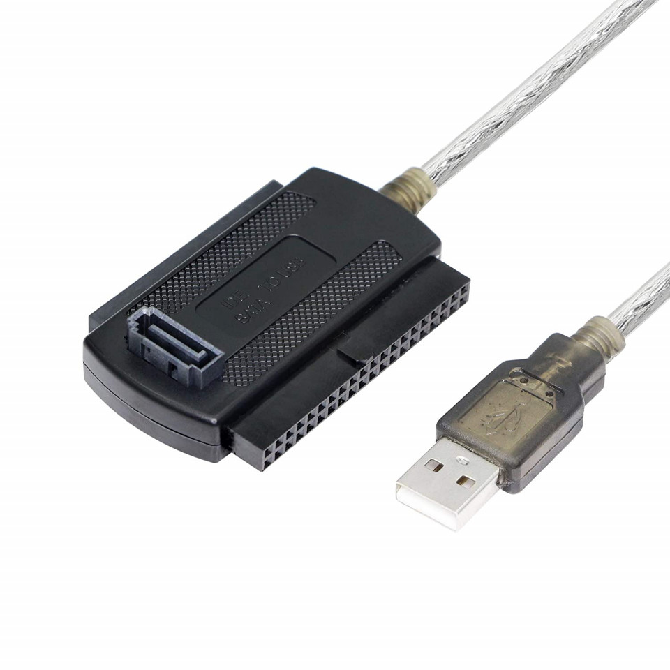 Adaptor de unitate USB 2.0 la IDE SinLoon, alb, 55 cm