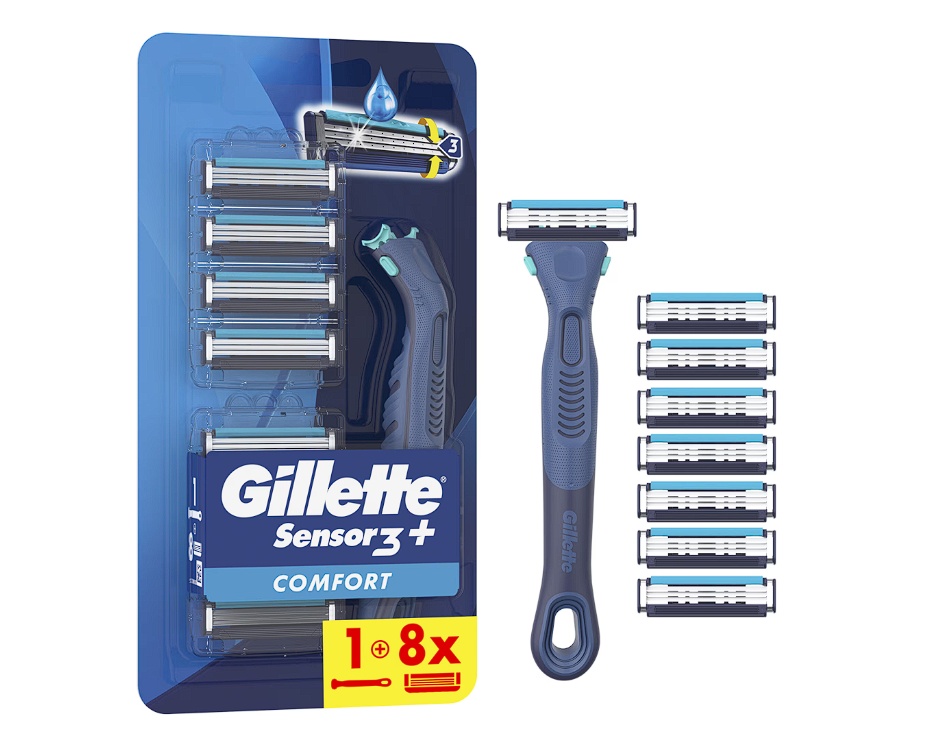 Aparat de ras Gillette Sensor 3+ Comfort, maner + rezerve 8buc, Resigilat, Grad A