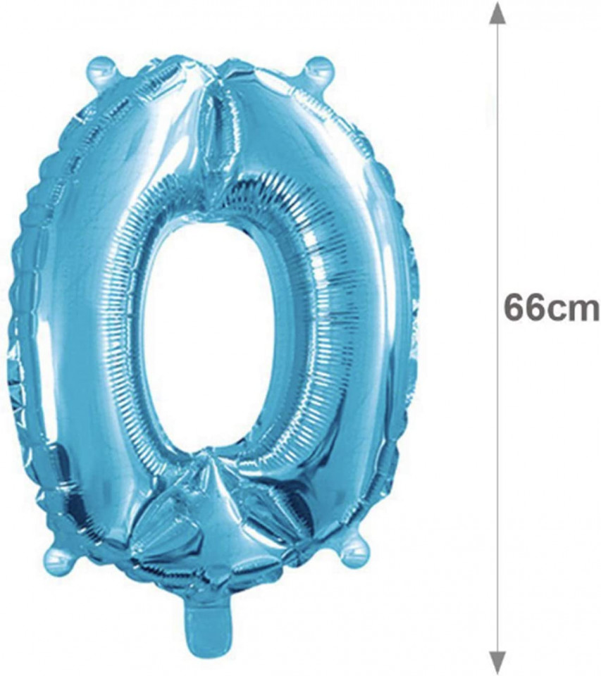 Poze Balon aniversar Haioo, cifra 0, albastru, 66 cm