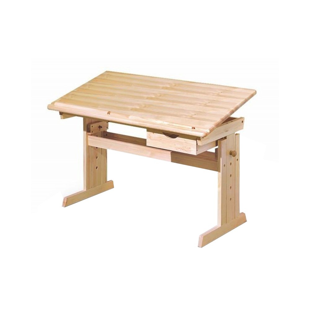 Birou pentru copii HM Julia, inaltime reglabila, unghi inclinare ajustabil, lemn, 109 x 55 x 63-93 cm