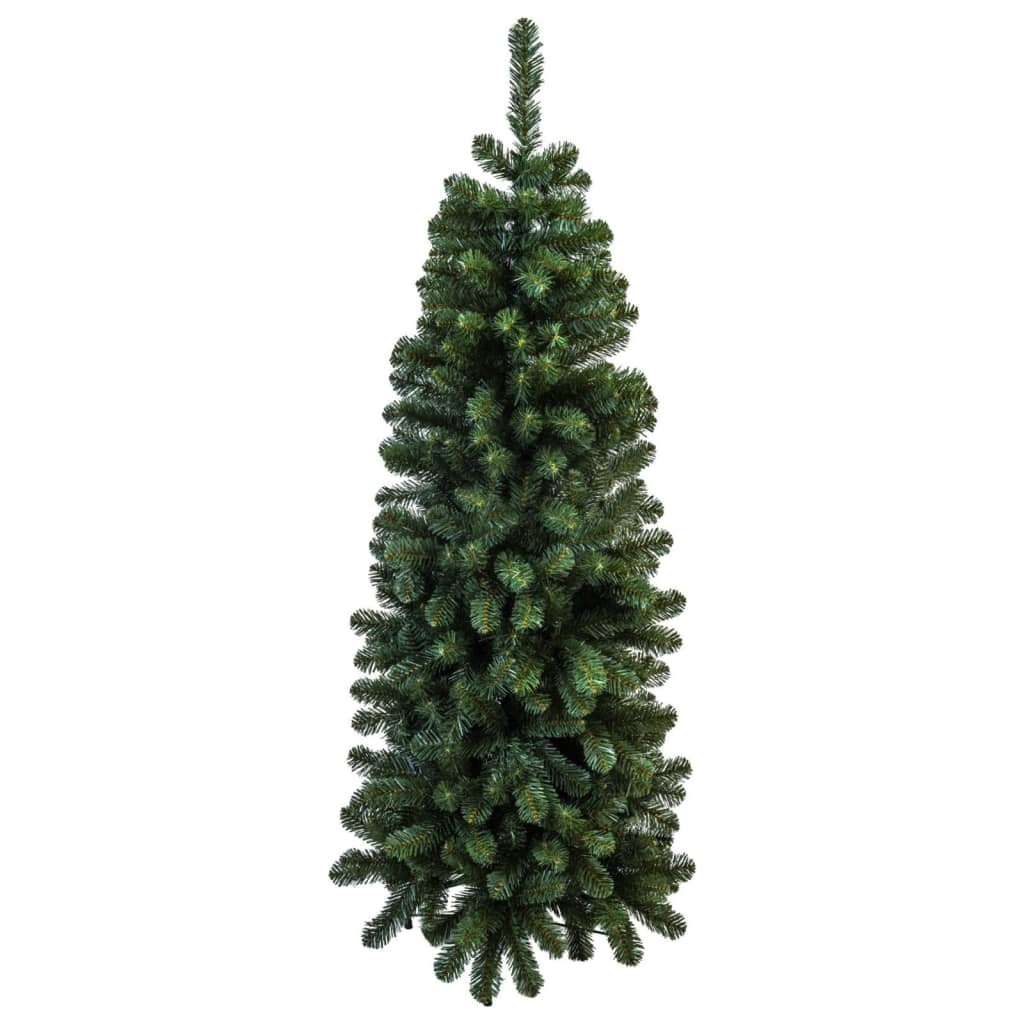 Brad artificial de Craciun Ambiance, polivinil/metal, verde/negru, 210 x 81 x 81 cm