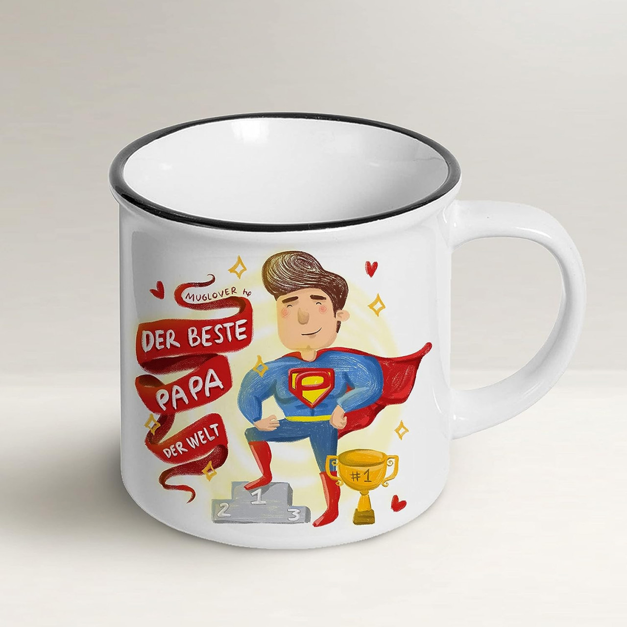Cana cu mesaj pentru tata SCRATCHLOVER, ceramica, multicolor, 8,5 x 8,5 cm, 300 ml