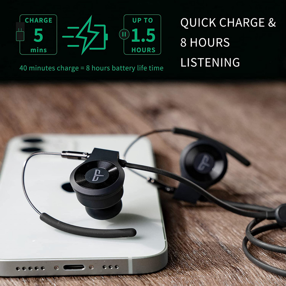 Poze Casti Bluetooth 5.0 Origem, HS-3Pro, sunet HDR, wireless, microfon, rezistente la apa, negru