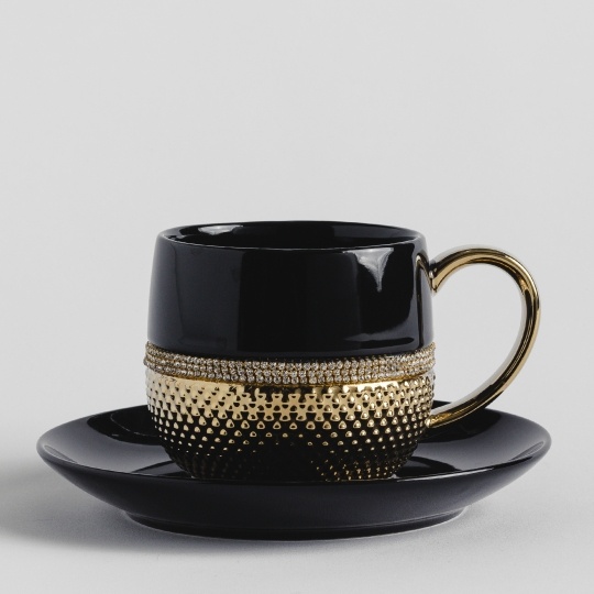 Ceasca cu farfurie glamtis gold