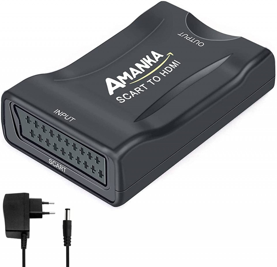 Convertor audio-video SCART la HDMI AMANKA, negru, 1080p