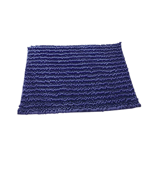 Covor de baie Skymico, textil, albastru inchis, 40 x 60 cm
