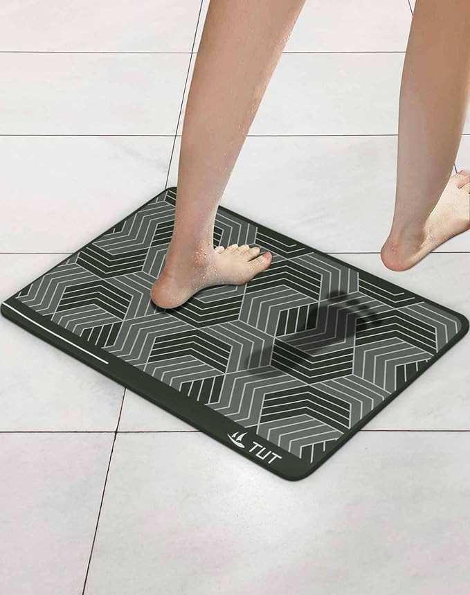 Covoras de baie absorbant TUT , microfibra, 40 x 60 cm, verde inchis