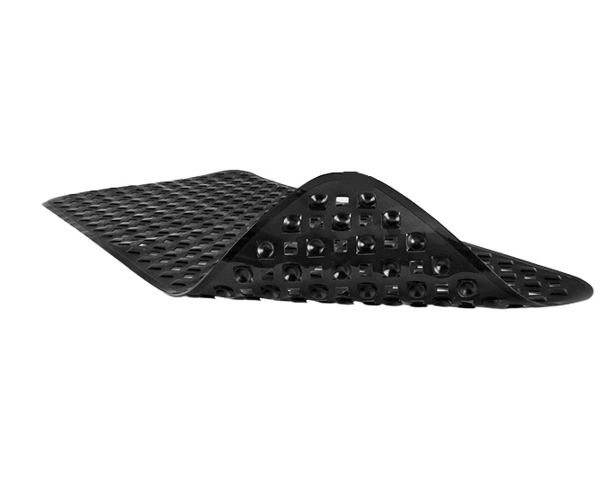 Covoras de baie antiaderent Waveliv, silicon, negru, 88 x 44 cm