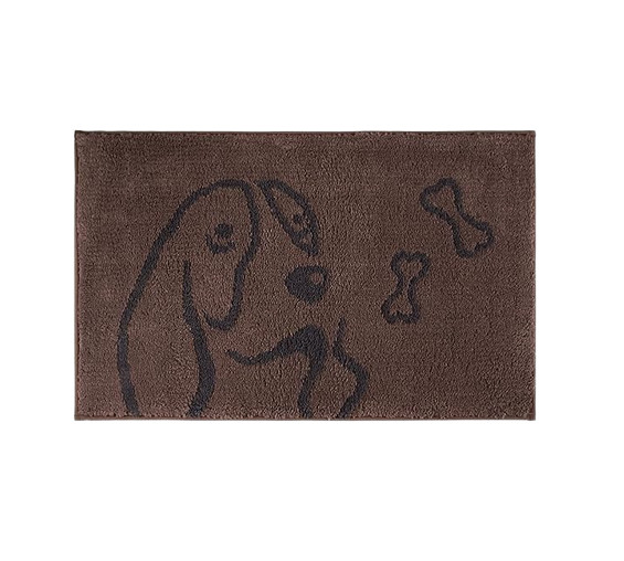 Covoras de intrare Purrugs, microfibra/TPR, maro, 50 x 80 cm