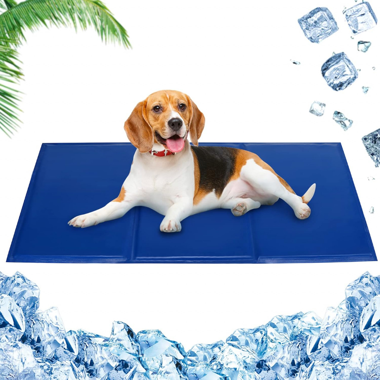 Covoras de racire pentru animale Pawzone, poliester/gel, albastru inchis, 50 x 90 cm
