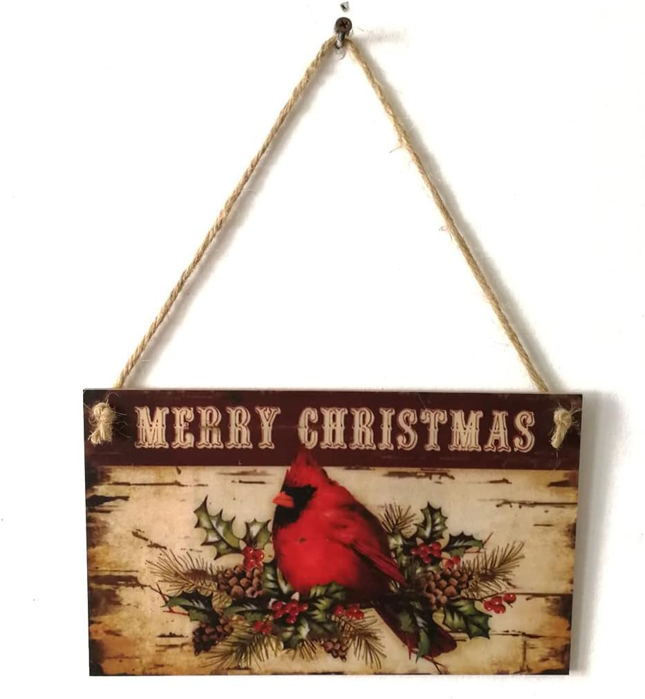 Decoratiune de perete pentru Craciun YAOJING, lemn, multicolor, 15 x 25 cm