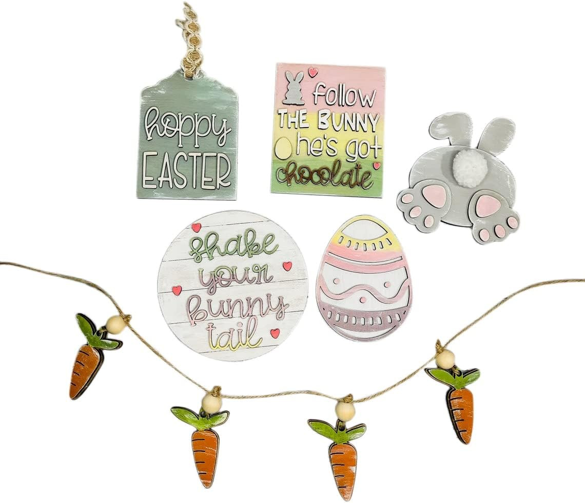 Decoratiune pentru Paste PRATYAHARA, lemn, multicolor, 6 piese