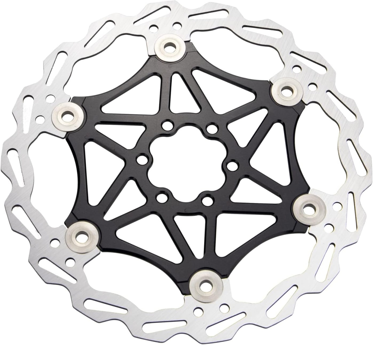 Disc de frana pentru bicicleta Zukka, otel, argintiu/negru, 180 mm